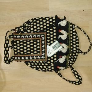 Vera Bradley Chanticleer Mini Chicken Backpack NWT
